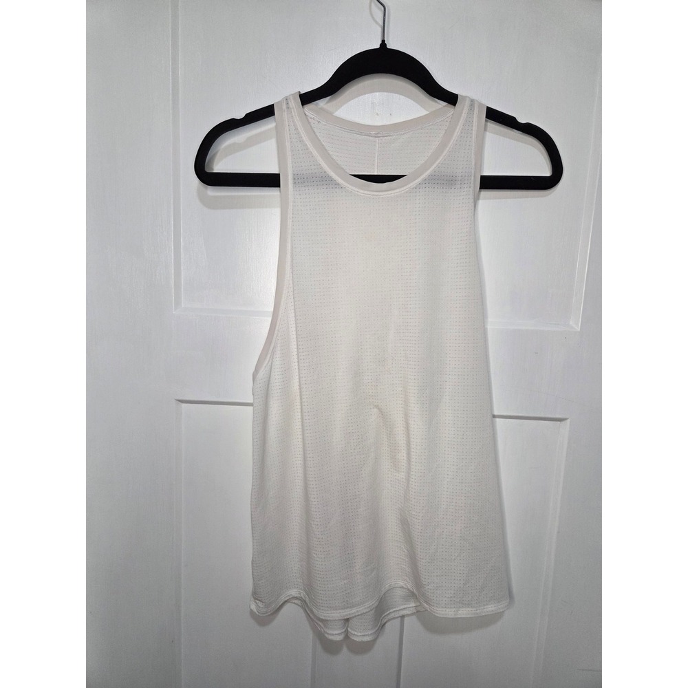 Lululemon Sculpt Tank Top White Mesh Racerback Tie Back Activewear Womens Size 4